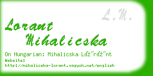 lorant mihalicska business card